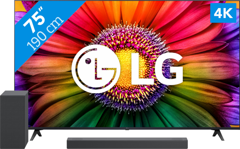 LG 75UR80006LJ (2023) + Soundbar televisie