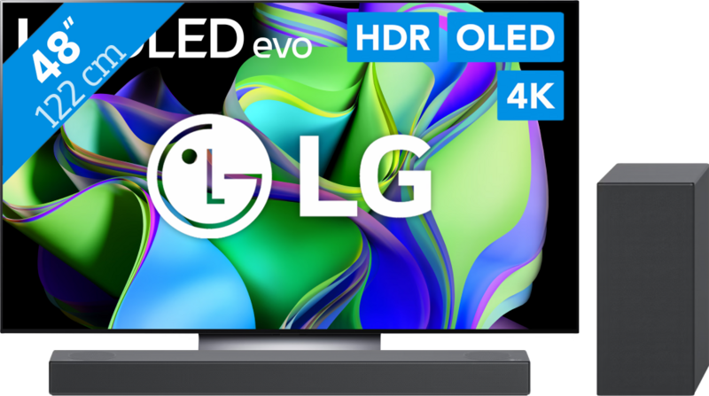 LG OLED48C34LA + Soundbar televisie