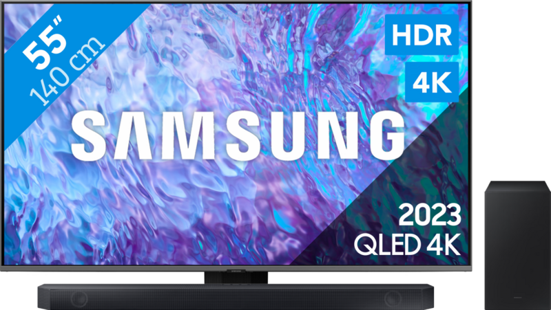 Samsung QLED 55Q80C (2023) + Soundbar televisie