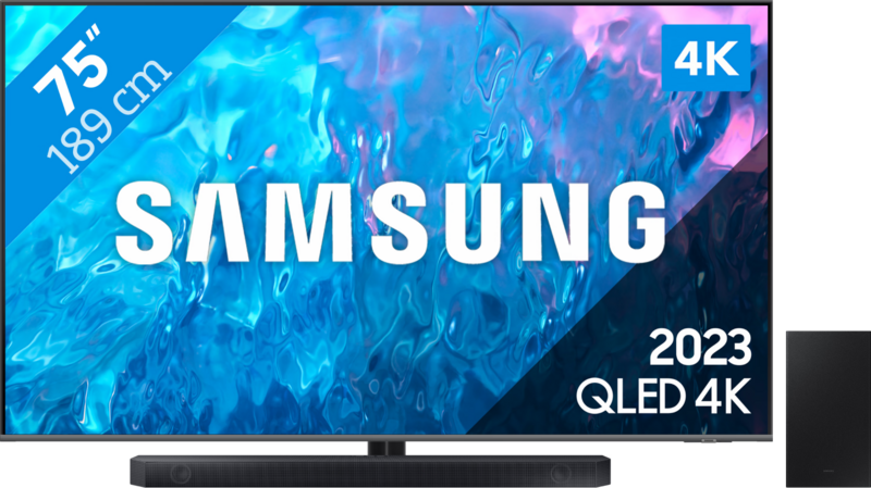 Samsung QLED 75Q74C (2023) + Soundbar televisie