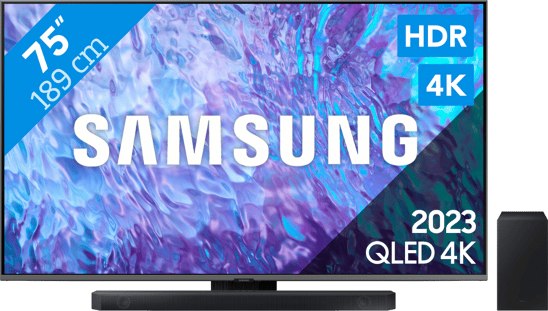 Samsung QLED 75Q80C (2023) + Soundbar televisie